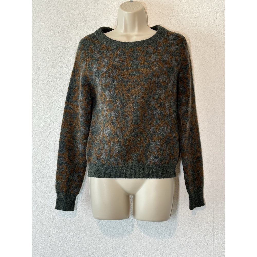 John + Jenn Womens Green Earth Tones Pullover Wool Blend Sweater XS Forest Fairy